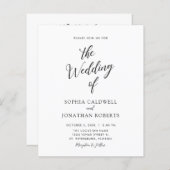 Budget All in One Calligraphy Wedding Invitation (Voorkant / Achterkant)