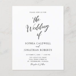 Budget All in One Calligraphy Wedding Invitation