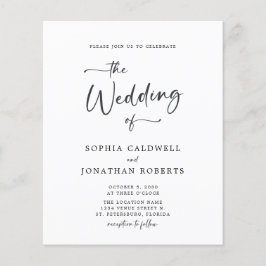 Budget All in One Calligraphy Wedding Invitation