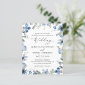 Budget All-in-One Dusty Blue Wedding Invitation (Staand voorkant)