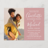 Budget All-in-One Dusty Roos Photo Wedding Invite (Voorkant)