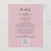 Budget All in One Dusty Roos Wedding Invitation (Achterkant)
