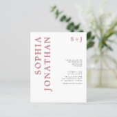 Budget All in One Dusty Roos Wedding Invitation (Staand voorkant)