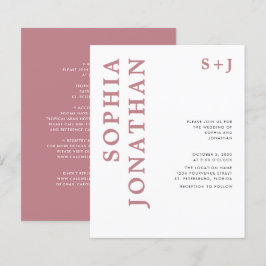 Budget All in One Dusty Roos Wedding Invitation