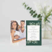 Budget All In One Emerald Foto Huwelijksuitnodigin (Staand voorkant)