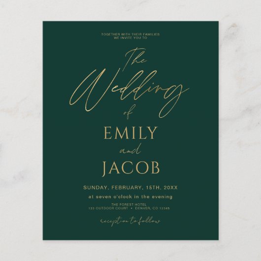 Budget All in One Emerald Green Gold Wedding (Voorkant)