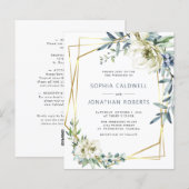 Budget All in One Eucalyptus Bloemige Trouw Uitnod (Voorkant / Achterkant)