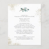 Budget All-in-One Eucalyptus Gold Wedding Invite (Achterkant)