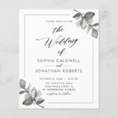 Budget All in One Eucalyptus Huwelijksuitnodiging (Voorkant)