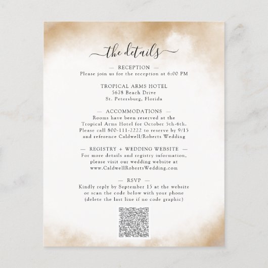 Budget All in One Eucalyptus Lijst Wedding Invite (Achterkant)
