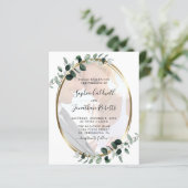 Budget All in One Eucalyptus Photo Wedding Invite (Staand voorkant)