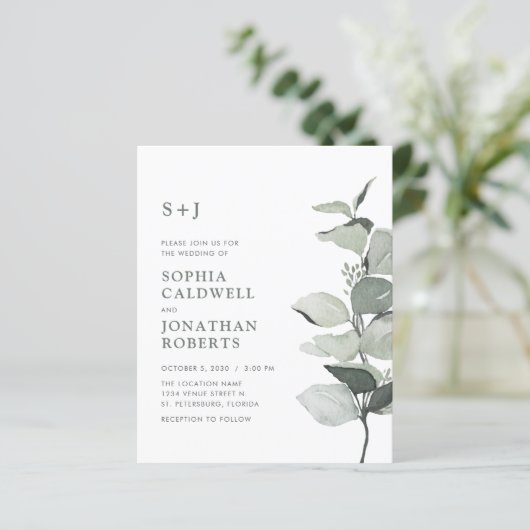 Budget All in One Eucalyptus QR-code Bruiloft Sali (Staand voorkant)