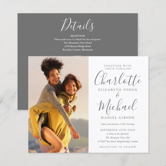 Budget All-in-one foto trouwuitnodiging (Voorkant / Achterkant)