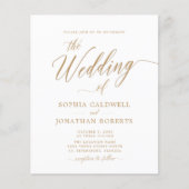 Budget All in One Gold Calligraphy Wedding Invite (Voorkant)