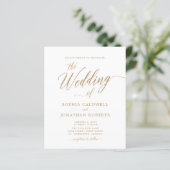 Budget All in One Gold Calligraphy Wedding Invite (Staand voorkant)