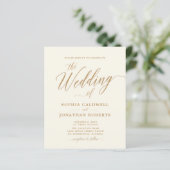 Budget All in One Gold Calligraphy Wedding Invite (Staand voorkant)