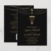 Budget All-in-One Gold Chandelier Wedding Invite (Voorkant / Achterkant)