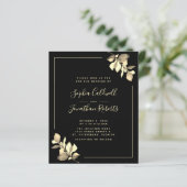 Budget All-in-One Gold Eucalyptus Wedding Invite (Staand voorkant)