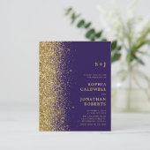 Budget All-in-One Gold Glitter Wedding Invitation (Staand voorkant)