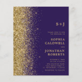 Budget All-in-One Gold Glitter Wedding Invitation (Voorkant)
