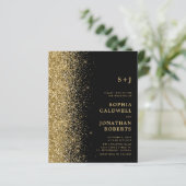 Budget All-in-One Gold Glitter Wedding Invitation (Staand voorkant)
