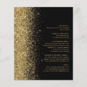 Budget All-in-One Gold Glitter Wedding Invitation (Achterkant)