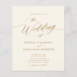 Budget All in One Goud Kalligrafie Huwelijksuitnod