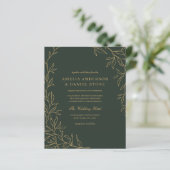 Budget All in One Green Gold Uitnodiging voor een  (Staand voorkant)