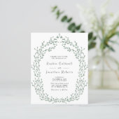 Budget All in One Green Leafy Lijst Wedding Invite (Staand voorkant)