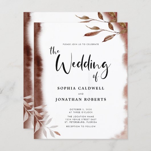 Budget All in One Herfst Foliage Weddenschap (Voorkant / Achterkant)