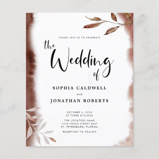 Budget All in One Herfst Foliage Weddenschap (Voorkant)