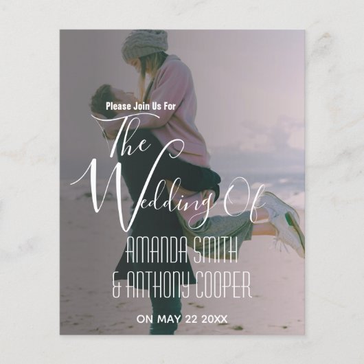 Budget all in one informatie rsvp en trouw uitnodi flyer (Voorkant)