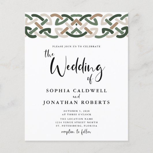 Budget All in One Keltische Knoop Trouw Uitnodigin (Voorkant)