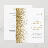 Budget All in One Monogram Glitter Bruiloftsinvati (Voorkant / Achterkant)