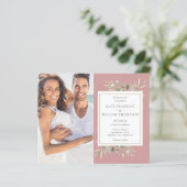 Budget All-in-One Photo Dusty Roos Wedding Invite (Staand voorkant)
