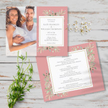 Budget All-in-One Photo Dusty Roos Wedding Invite