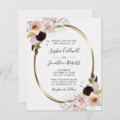 Budget All-in-One Roos Gold Lijst Wedding Invite (Voorkant / Achterkant)