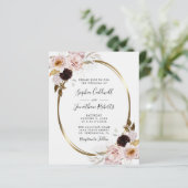 Budget All-in-One Roos Gold Lijst Wedding Invite (Staand voorkant)