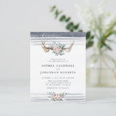 Budget All in One Rozen and Antlers Wedding Invite (Staand voorkant)