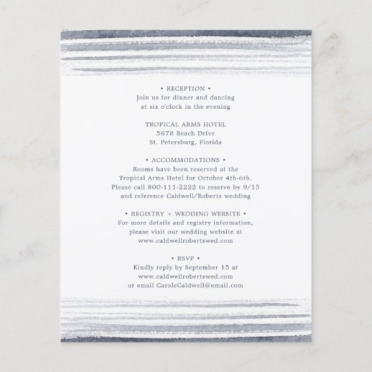 Budget All in One Rozen and Antlers Wedding Invite (Achterkant)