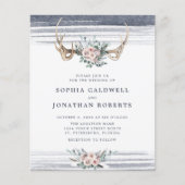 Budget All in One Rozen and Antlers Wedding Invite (Voorkant)