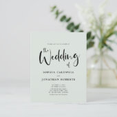 Budget All in One Sage Calligraphy Wedding Invite (Staand voorkant)