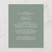 Budget All in One Sage Green Wedding Invitation (Achterkant)
