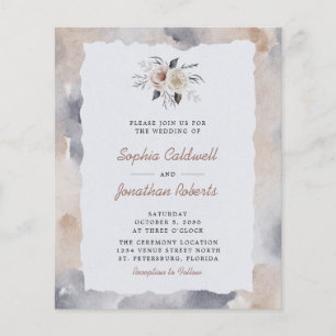 Budget All in One Stof Roze Rozen Trouw Uitnodigin