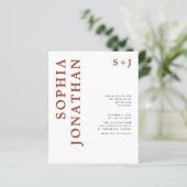 Budget All in One Terracotta Wedding Invitation (Staand voorkant)