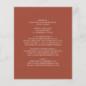 Budget All in One Terracotta Wedding Invitation (Achterkant)