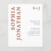 Budget All in One Terracotta Wedding Invitation (Voorkant)