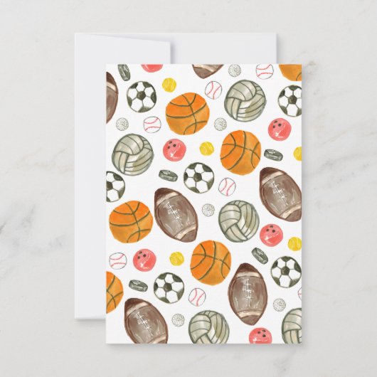 Budget Alle Star Sports Balls Team Kind Boy Verjaa Notitiekaartje (Achterkant)