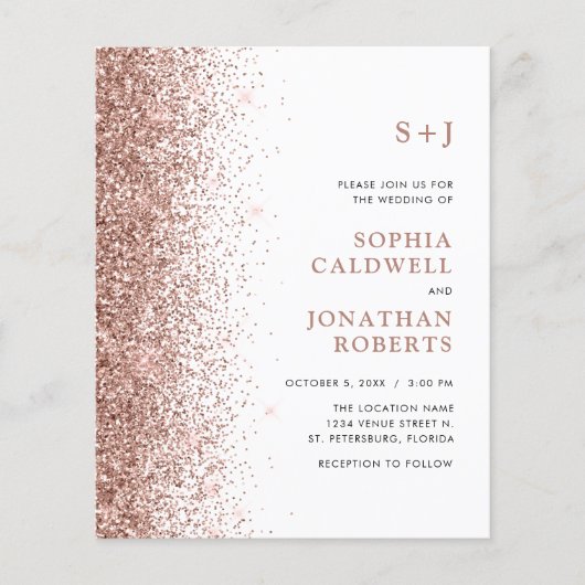 Budget allemaal in één monogram Glitter Wedding In (Voorkant)