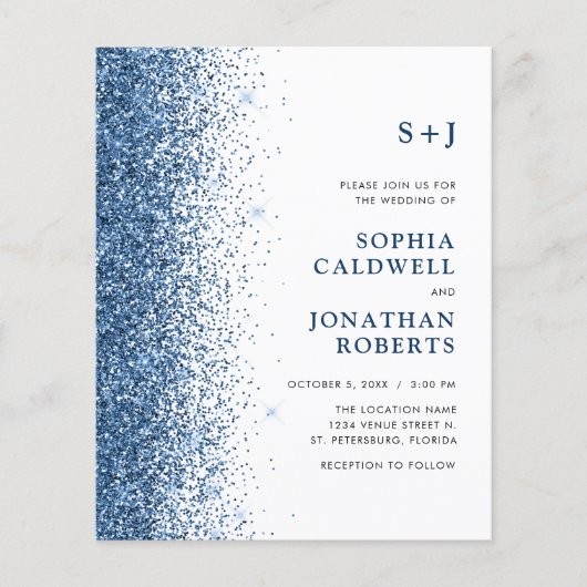 Budget allemaal in één monogram Glitter Wedding In (Voorkant)